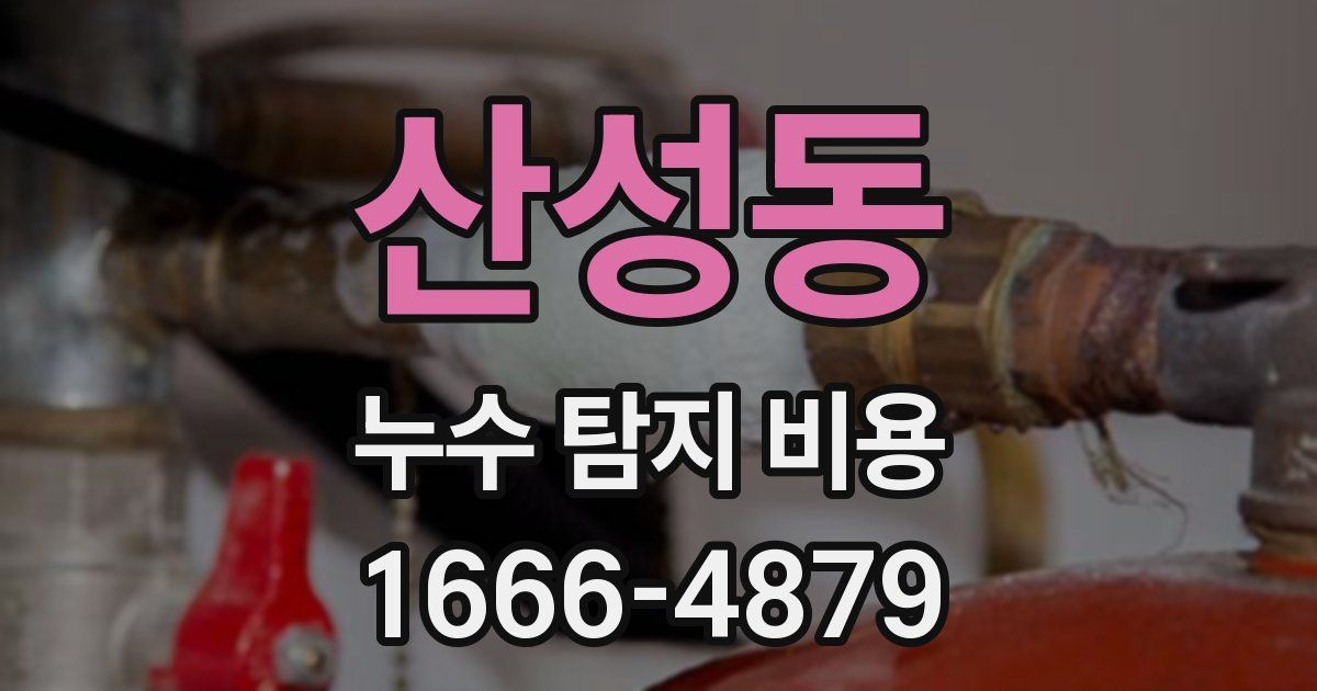 산성동 누수 탐지 비용