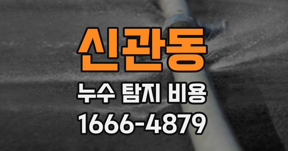 신관동 누수 탐지 비용