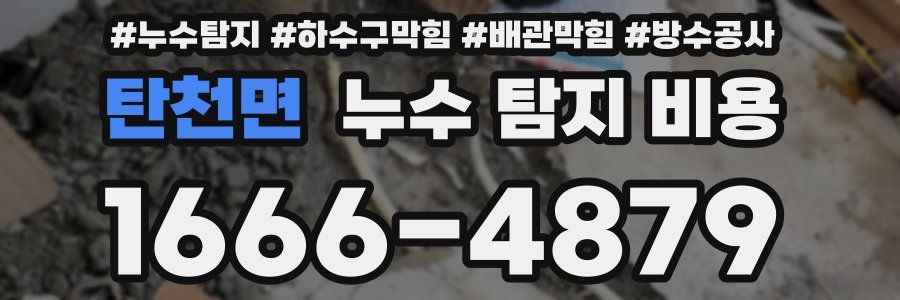 탄천면 누수 탐지 비용