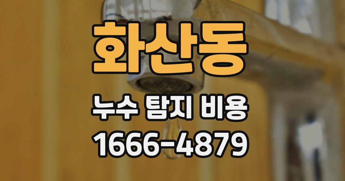 화산동 누수 탐지 비용