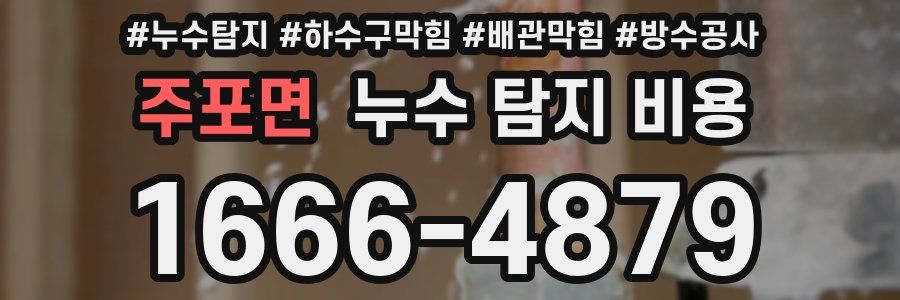 주포면 누수 탐지 비용