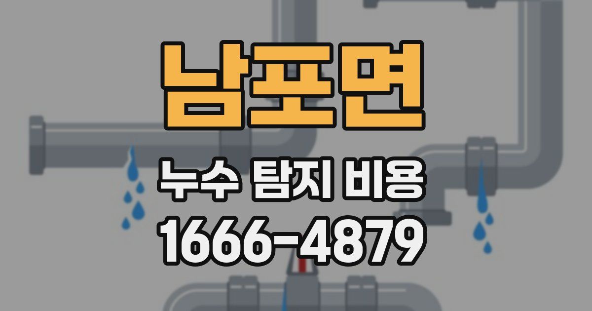 남포면 누수 탐지 비용