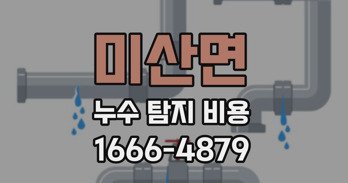 미산면 누수 탐지 비용
