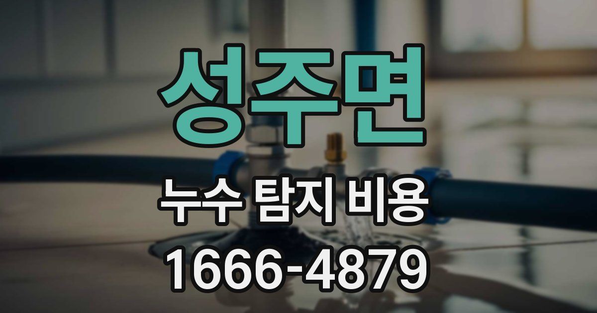 성주면 누수 탐지 비용