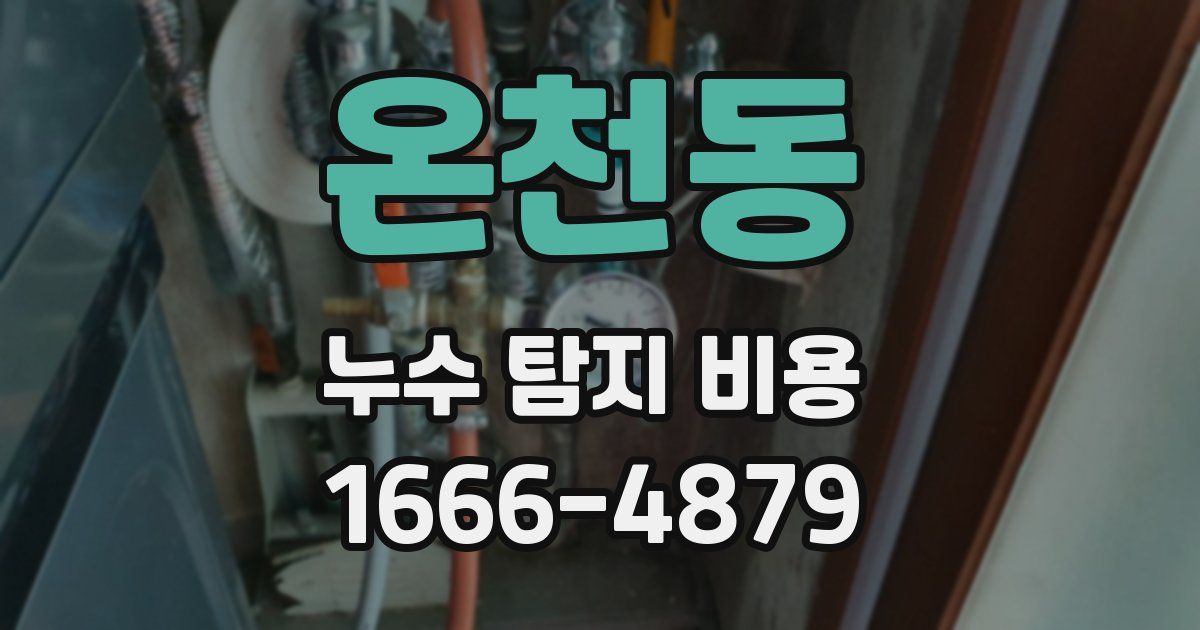 온천동 누수 탐지 비용