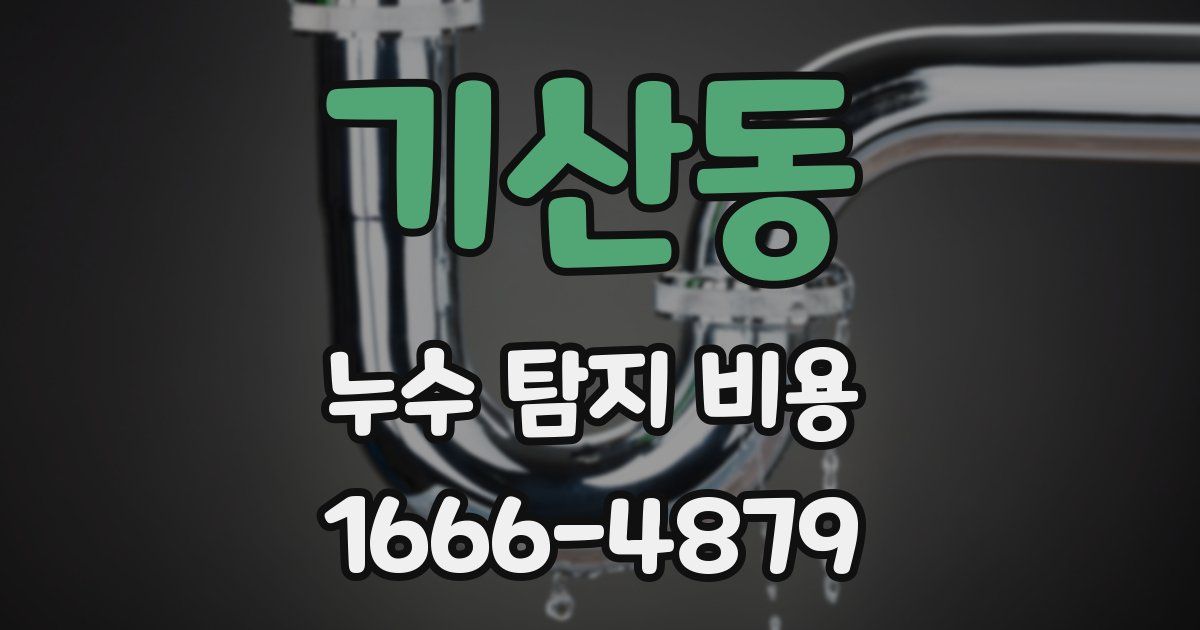 기산동 누수 탐지 비용