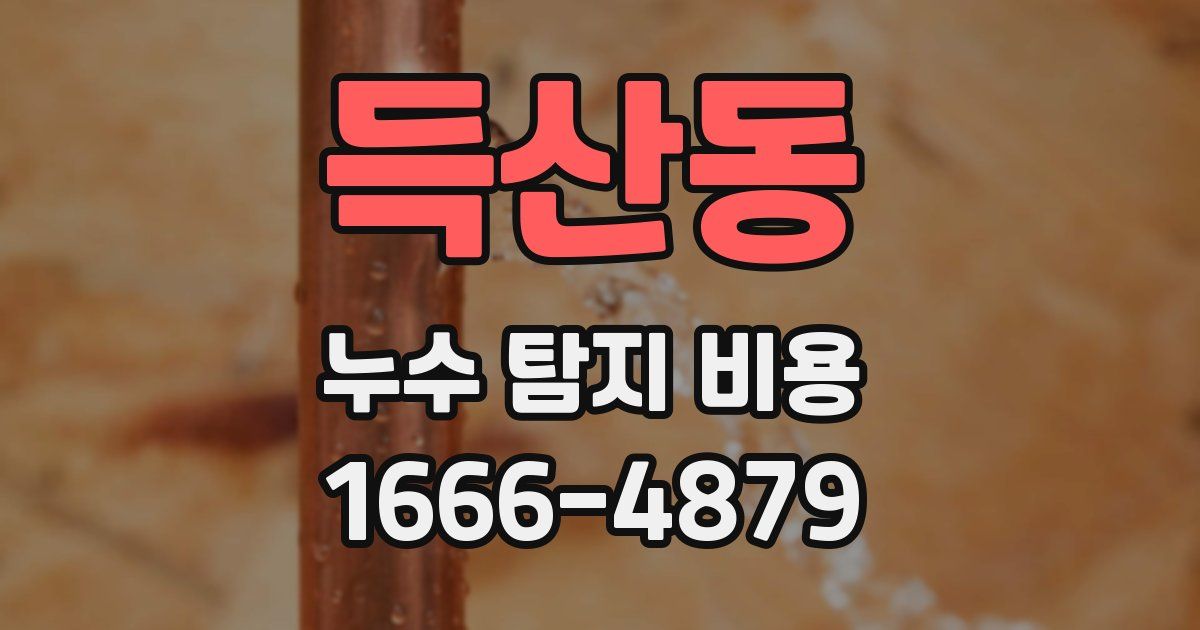 득산동 누수 탐지 비용