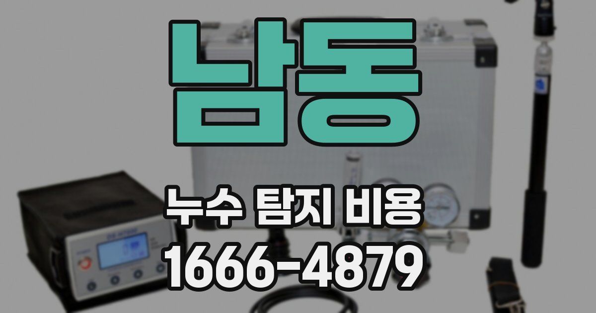 남동 누수 탐지 비용