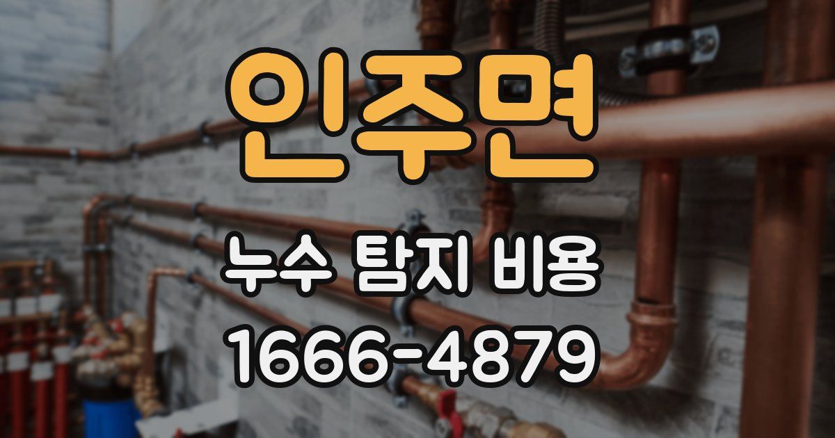 인주면 누수 탐지 비용