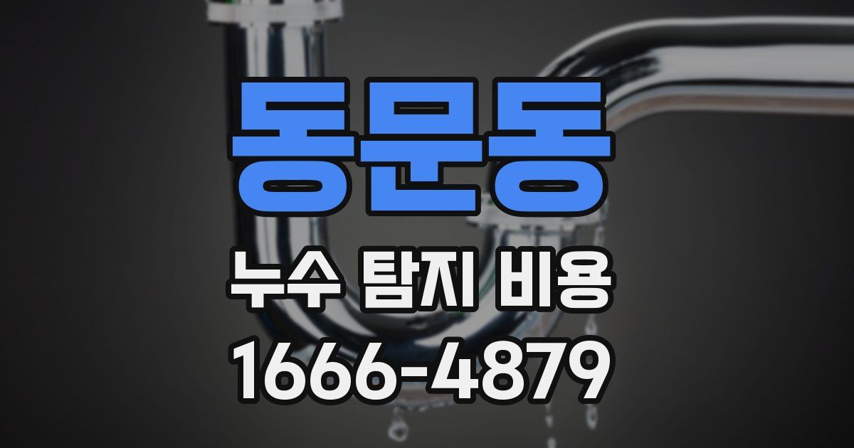 동문동 누수 탐지 비용