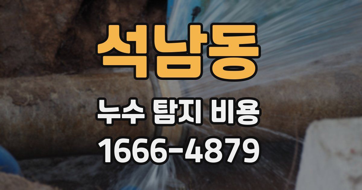 석남동 누수 탐지 비용