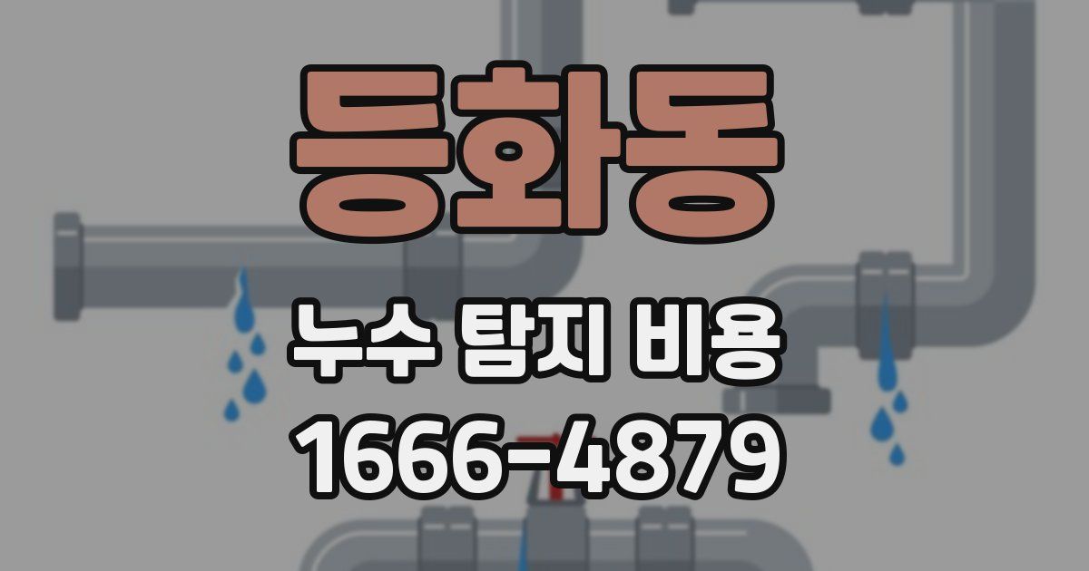 등화동 누수 탐지 비용