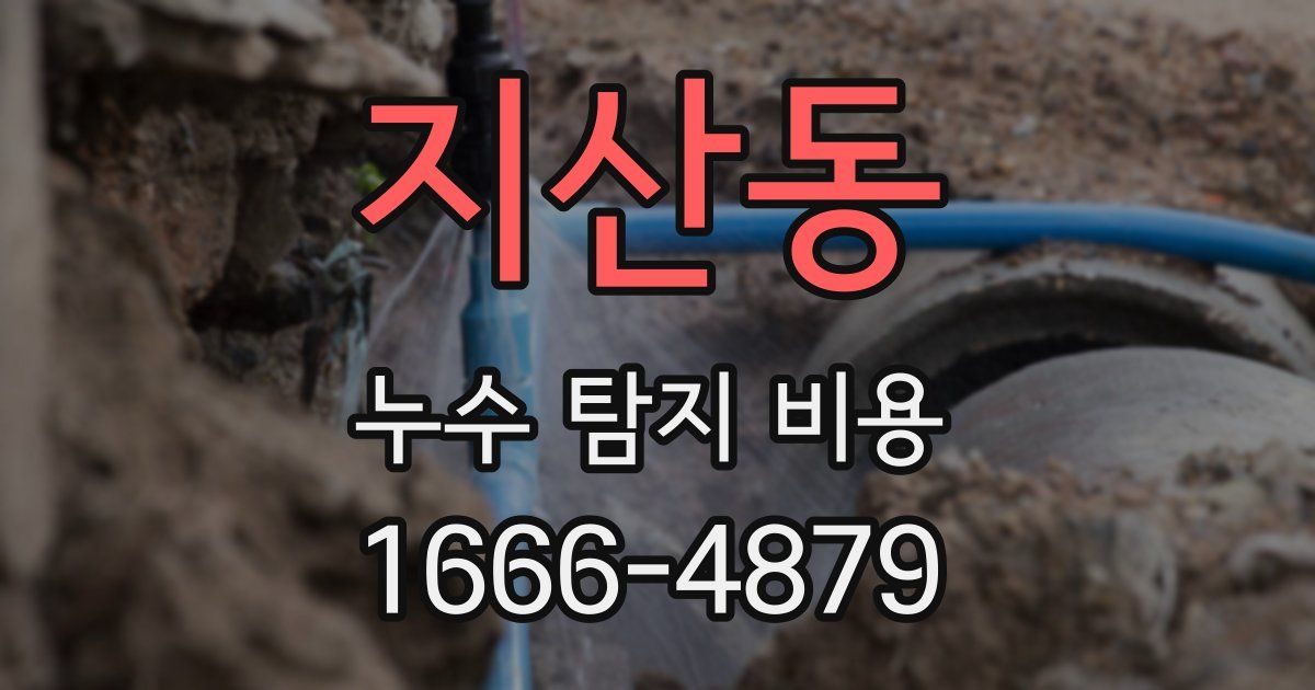 지산동 누수 탐지 비용