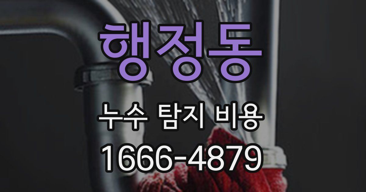 행정동 누수 탐지 비용