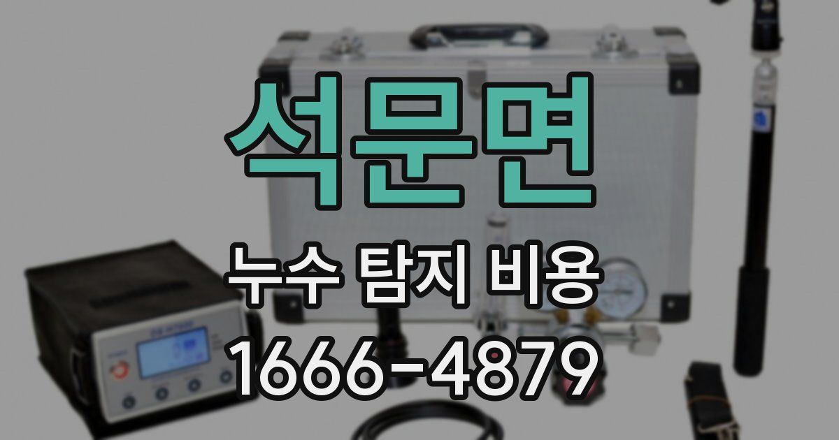 석문면 누수 탐지 비용