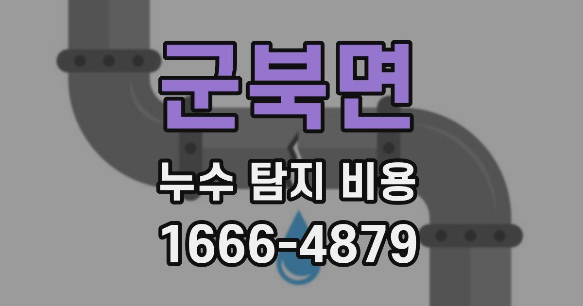 군북면 누수 탐지 비용
