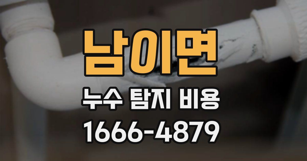 남이면 누수 탐지 비용