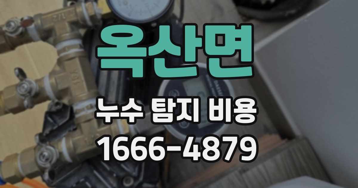 옥산면 누수 탐지 비용