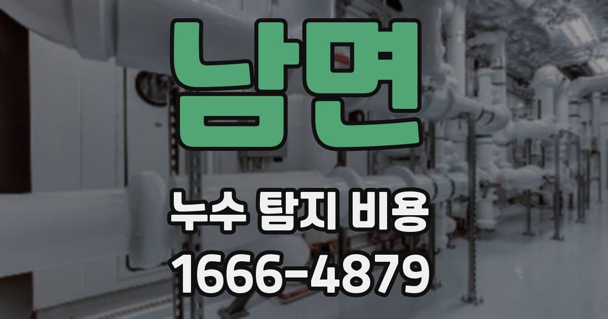 남면 누수 탐지 비용