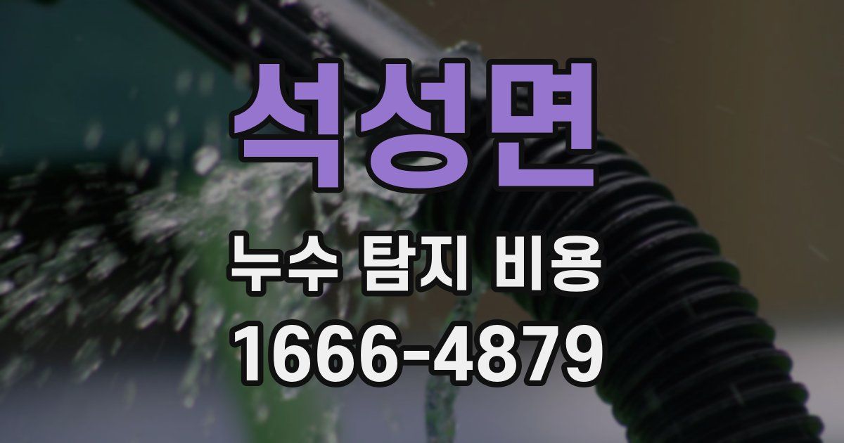 석성면 누수 탐지 비용