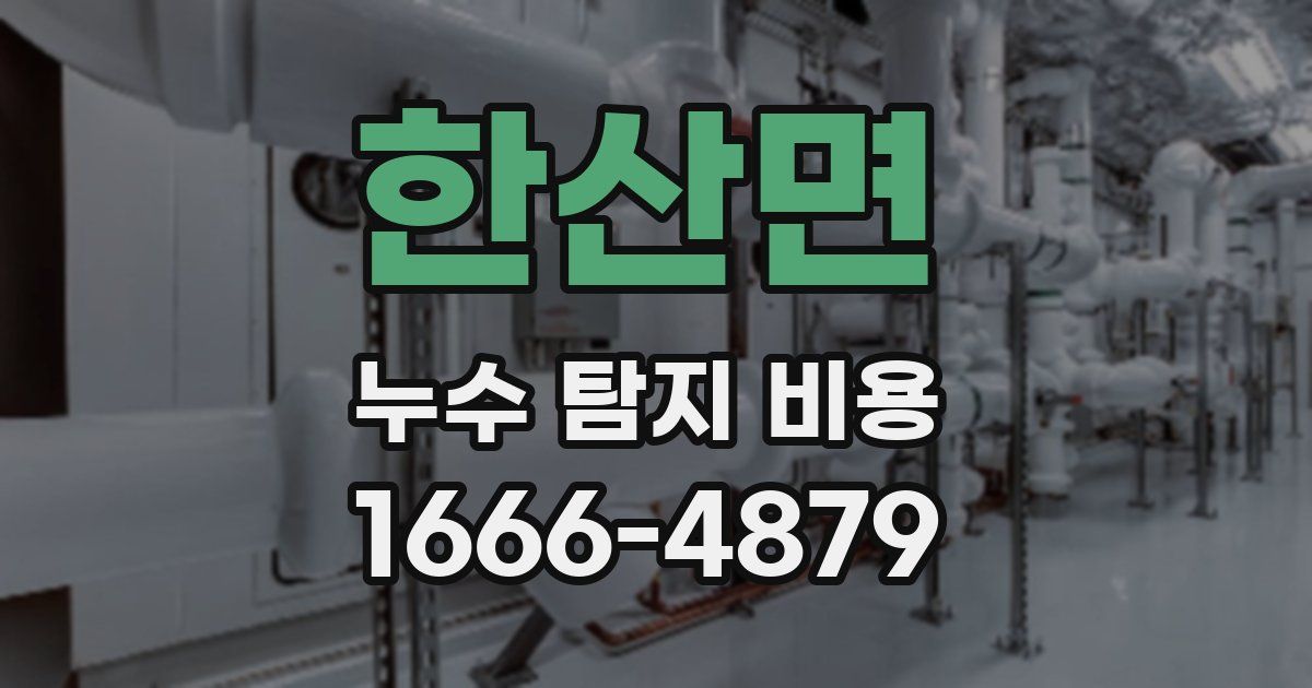 한산면 누수 탐지 비용