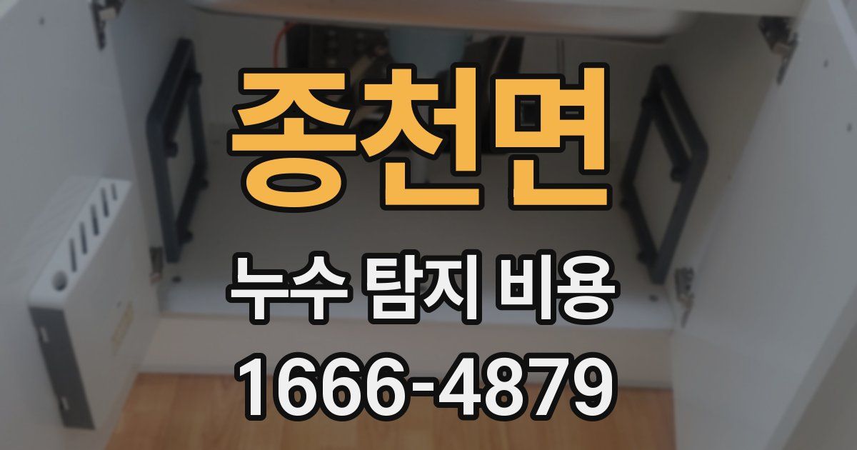 종천면 누수 탐지 비용