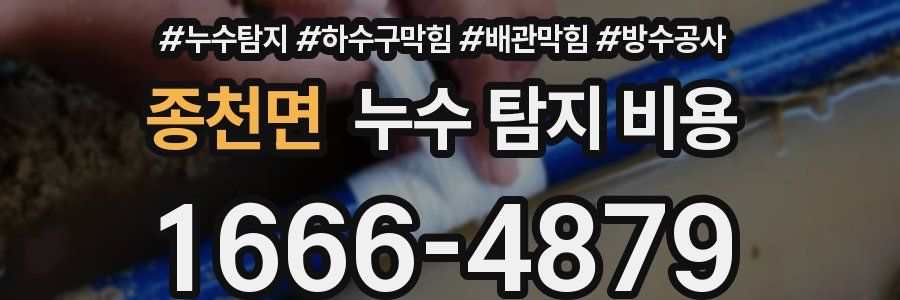 종천면 누수 탐지 비용