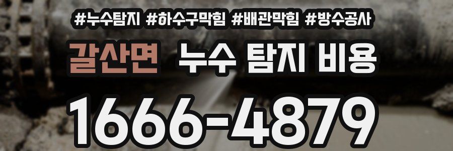 갈산면 누수 탐지 비용