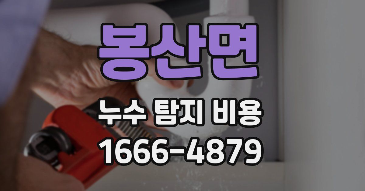 봉산면 누수 탐지 비용