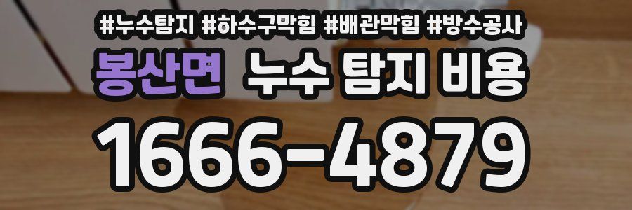 봉산면 누수 탐지 비용