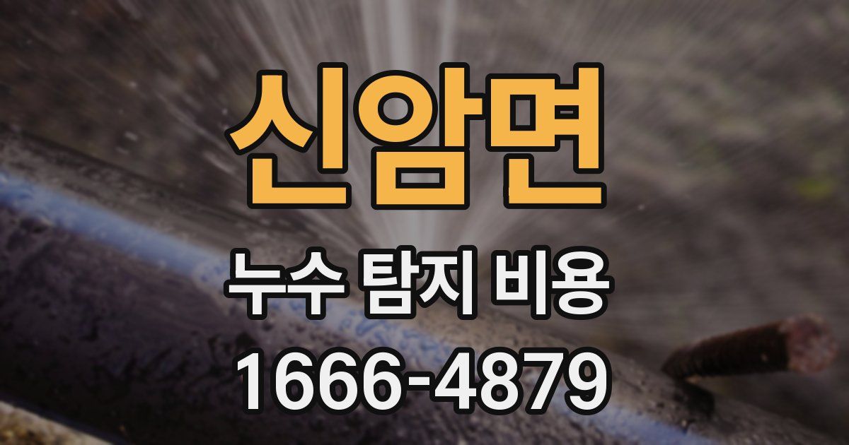 신암면 누수 탐지 비용