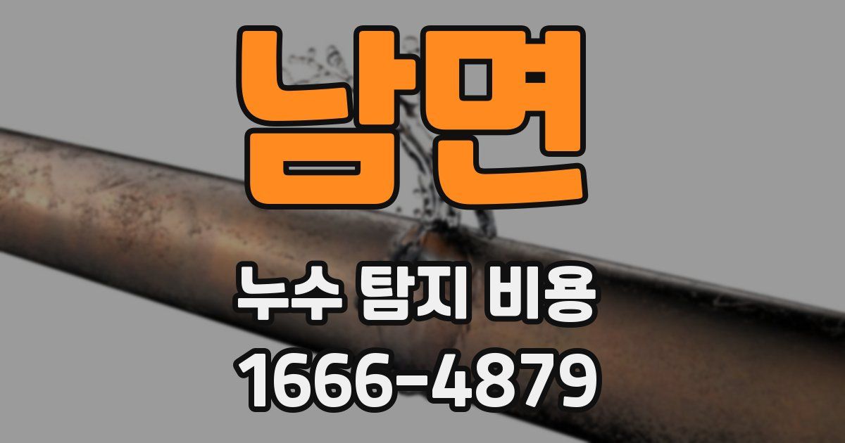 남면 누수 탐지 비용