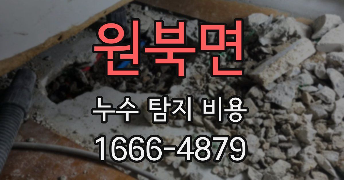 원북면 누수 탐지 비용