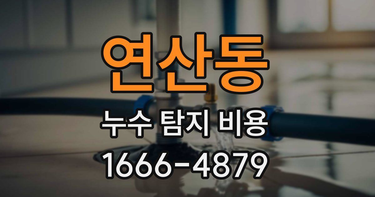 연산동 누수 탐지 비용