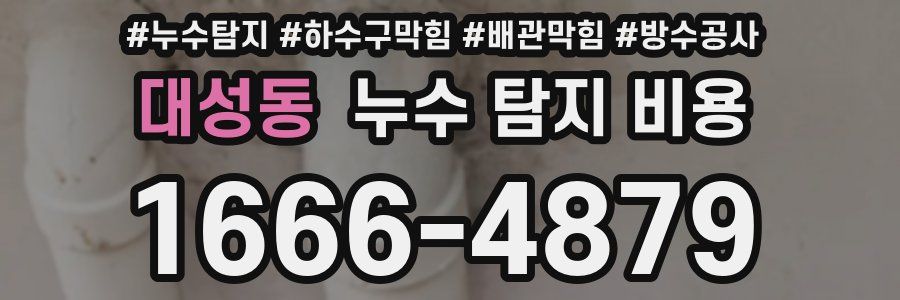 대성동 누수 탐지 비용