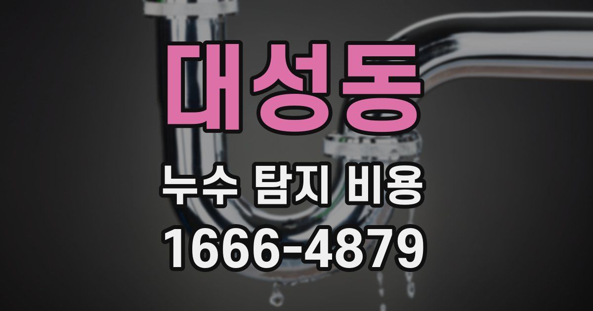 대성동 누수 탐지 비용