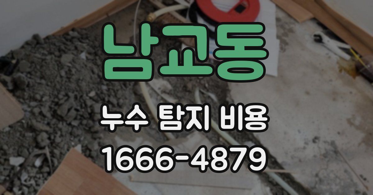 남교동 누수 탐지 비용