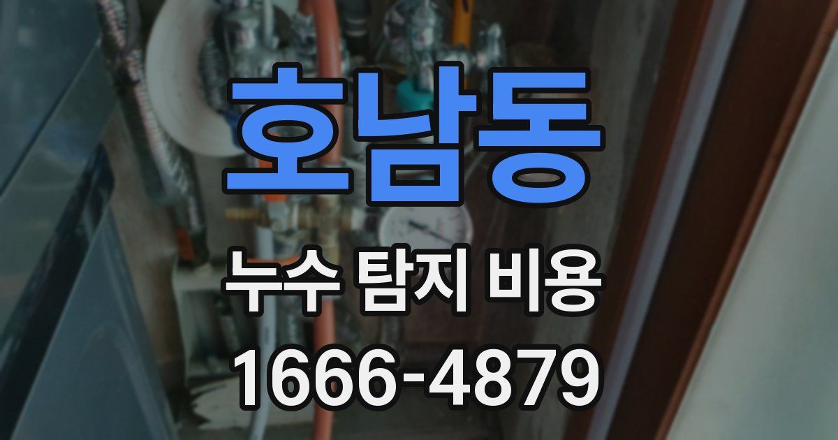호남동 누수 탐지 비용