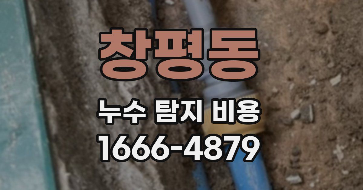 창평동 누수 탐지 비용
