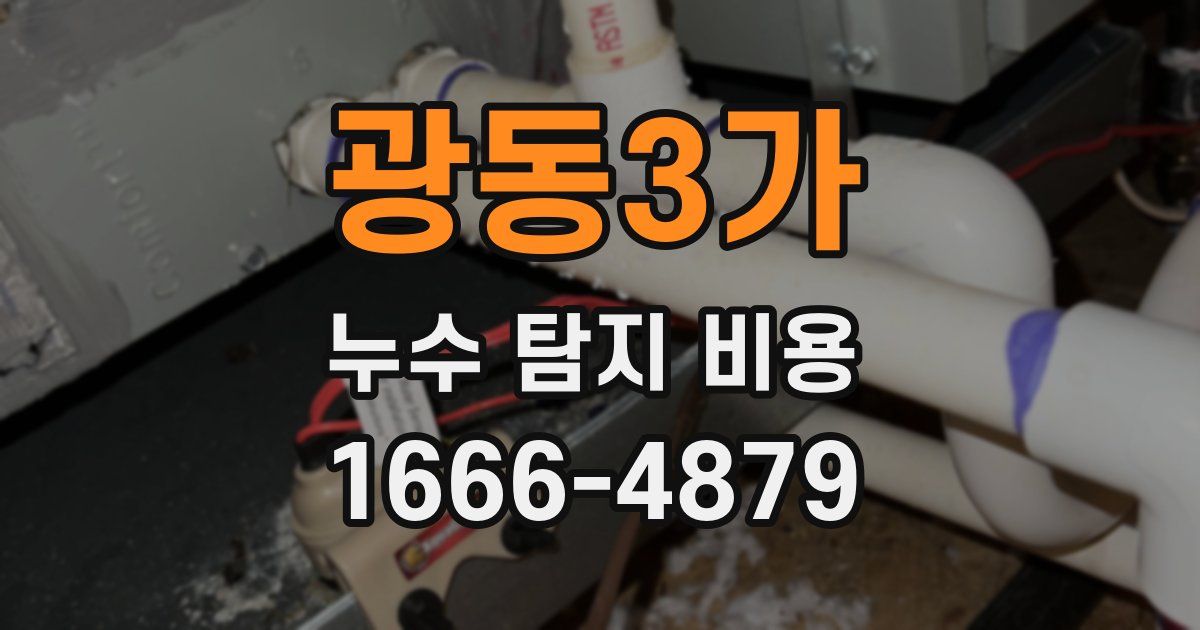 광동3가 누수 탐지 비용