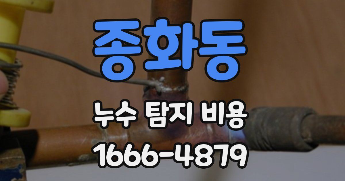 종화동 누수 탐지 비용
