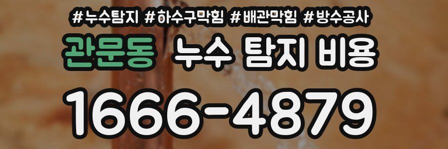 관문동 누수 탐지 비용