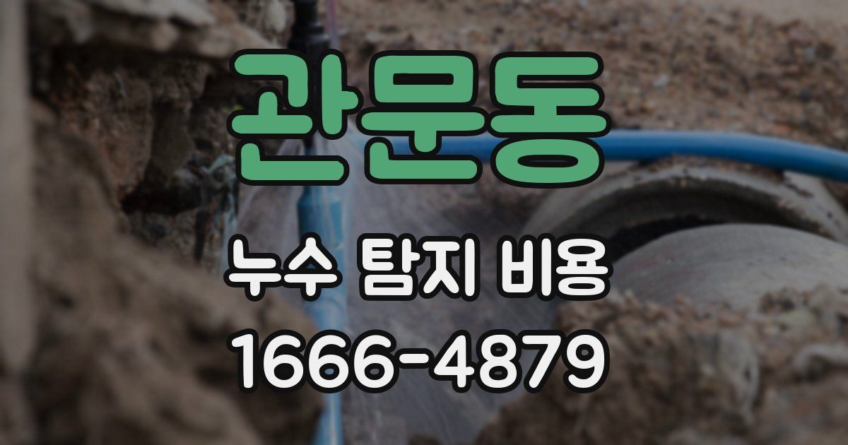 관문동 누수 탐지 비용