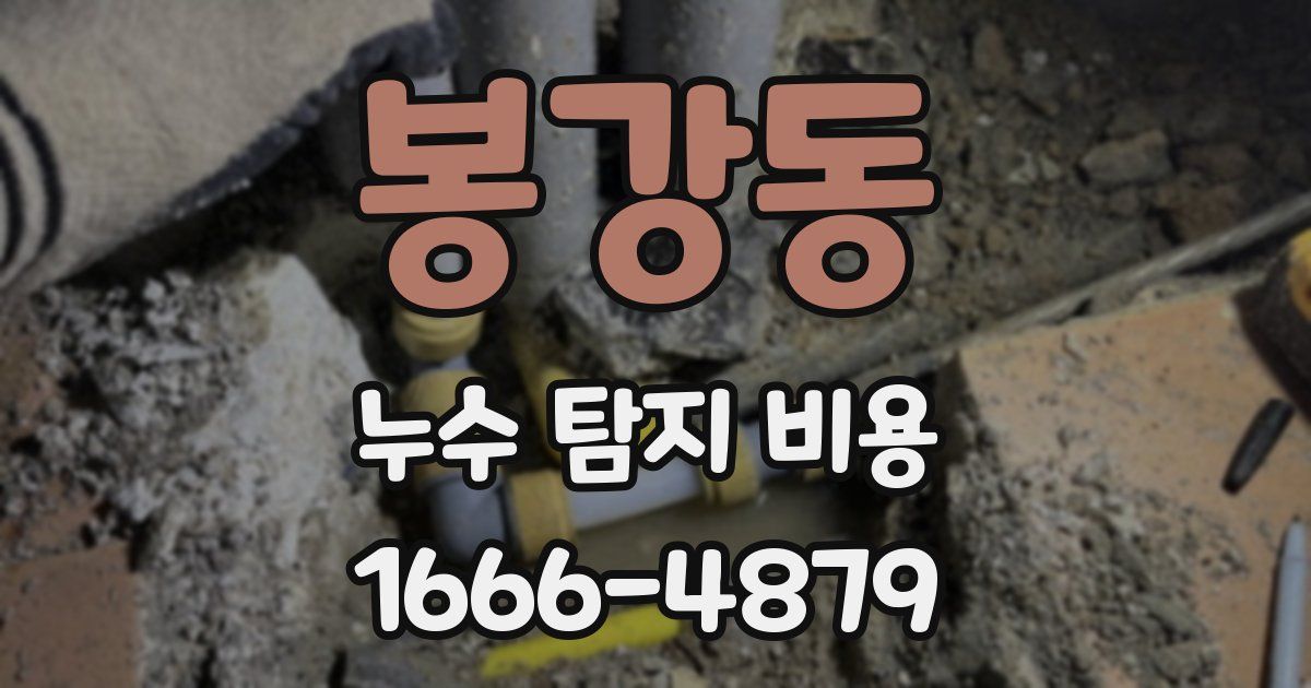 봉강동 누수 탐지 비용
