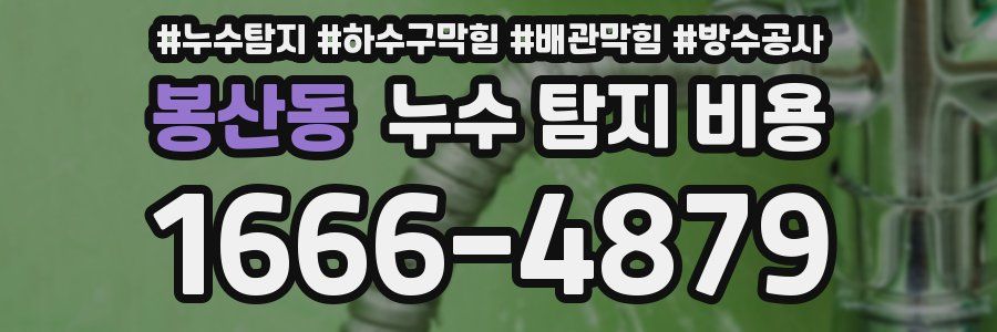 봉산동 누수 탐지 비용