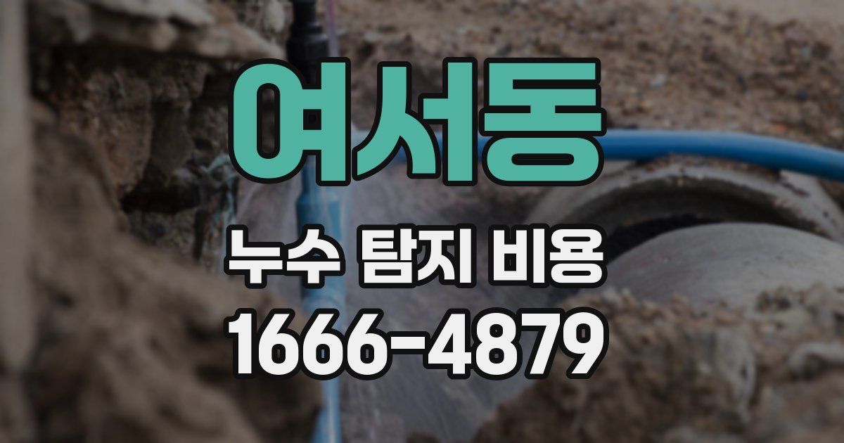 여서동 누수 탐지 비용