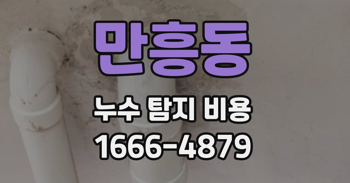 만흥동 누수 탐지 비용