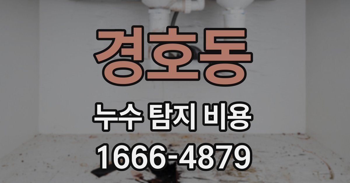 경호동 누수 탐지 비용