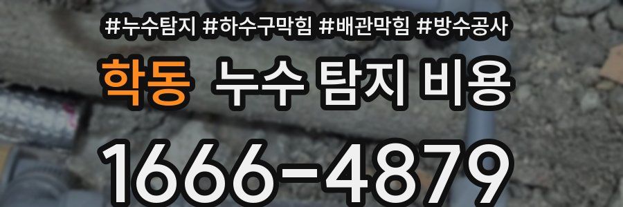 학동 누수 탐지 비용