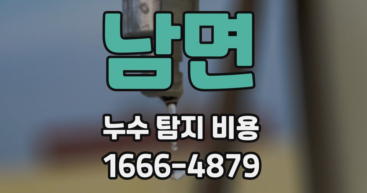 남면 누수 탐지 비용